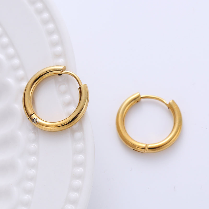 1 Pair Casual Classic Style Commute Hexagon Quadrilateral Circle Stainless Steel Plating Metal Earrings