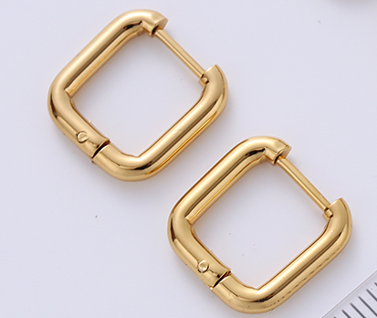 1 Pair Casual Classic Style Commute Hexagon Quadrilateral Circle Stainless Steel Plating Metal Earrings