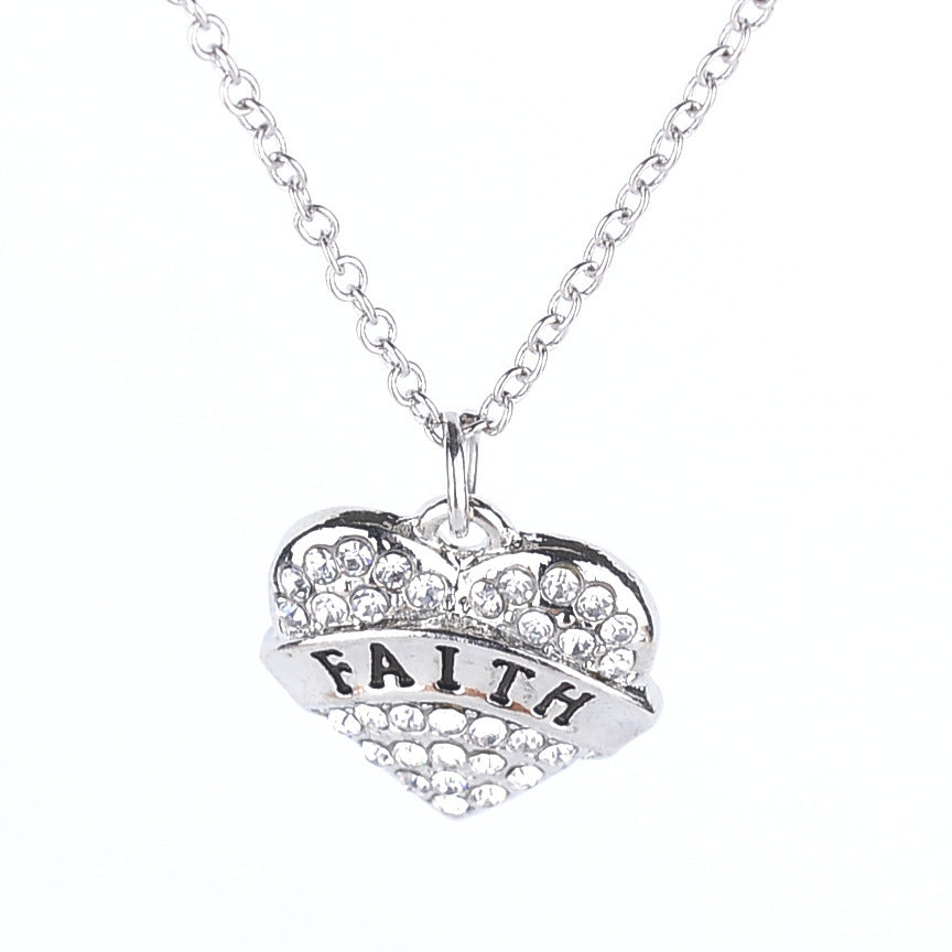 Fashion Mama Heart Shape Alloy Inlay Rhinestones Unisex Pendant Necklace