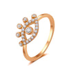 Fashion Eye Rhinestone Inlay Zircon Women's Open Ring