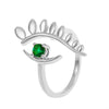 Fashion Eye Rhinestone Inlay Zircon Women's Open Ring