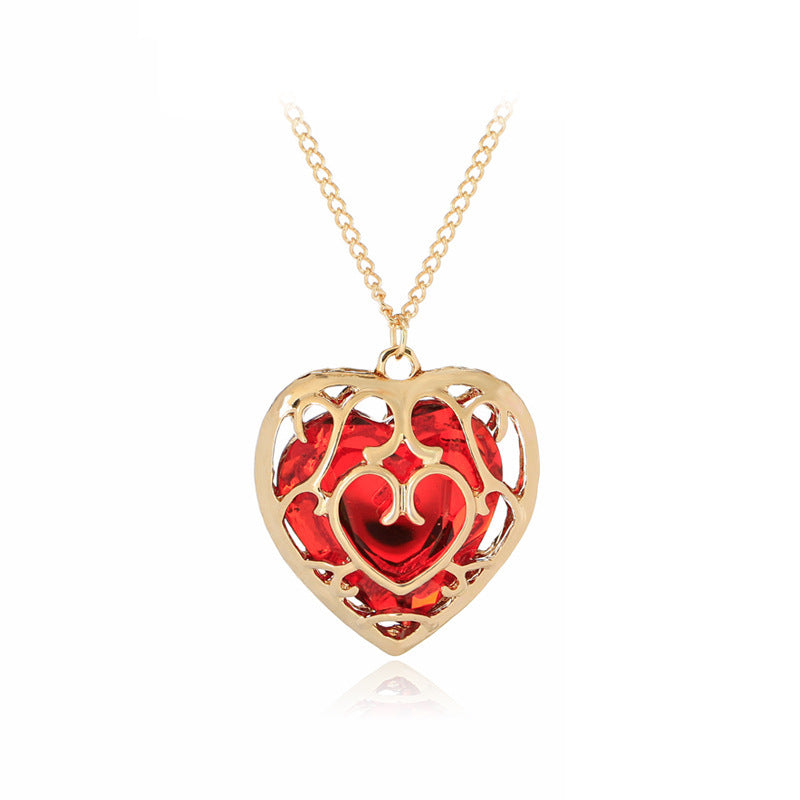 1 Piece Fashion Heart Shape Alloy Plating Rhinestones Women's Pendant Necklace