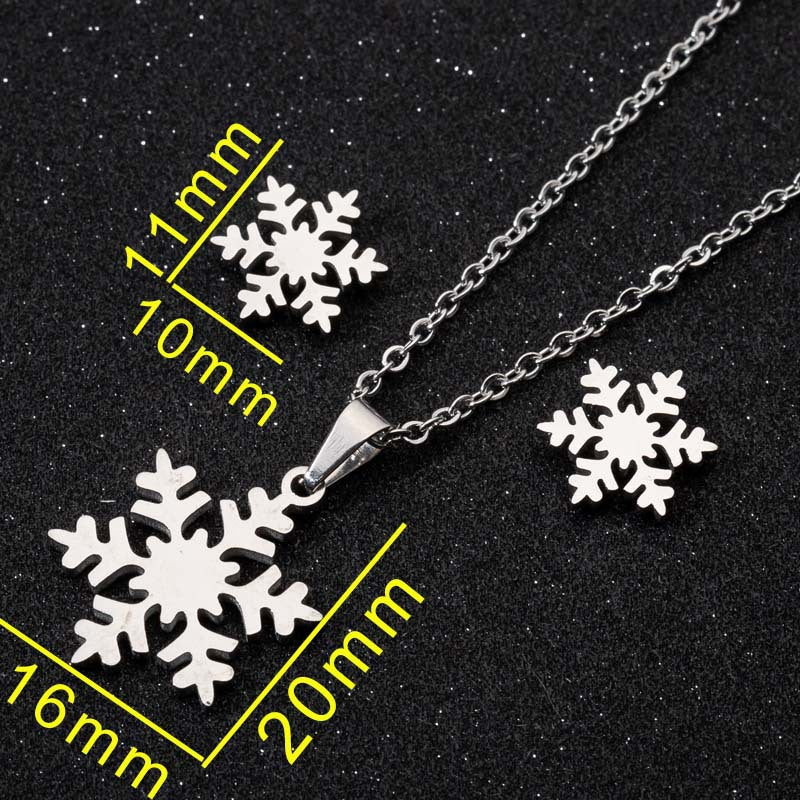 1 Set Fashion Geometric Titanium Steel Plating Earrings Necklace