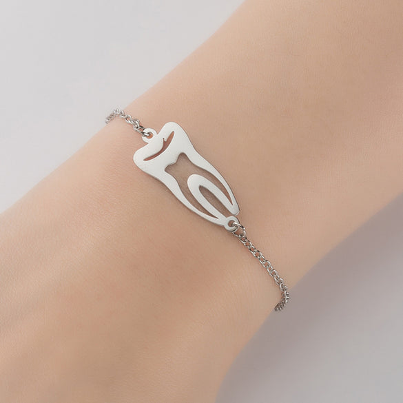 1 Piece Fashion Palm Heart Shape Titanium Steel Bracelets