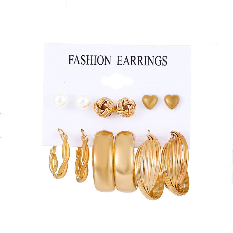 1 Set Fashion Triangle Circle Butterfly Synthetics Metal Copper Asymmetrical Inlay Artificial Pearls Rhinestones Zircon 18k Gold Plated Gold Plated Silver Plated Women's Earrings