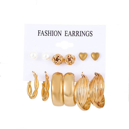 1 Set Fashion Triangle Circle Butterfly Synthetics Metal Copper Asymmetrical Inlay Artificial Pearls Rhinestones Zircon 18k Gold Plated Gold Plated Silver Plated Women's Earrings