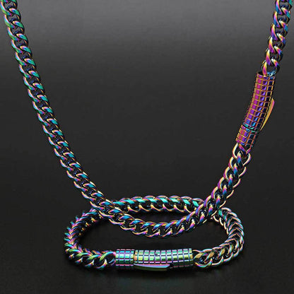 Hip-hop Solid Color Stainless Steel Chain Jewelry Set