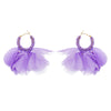 1 Pair Ethnic Style Flower Chiffon Pleated Inlay Beads Women's Earrings