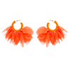 1 Pair Ethnic Style Flower Chiffon Pleated Inlay Beads Women's Earrings