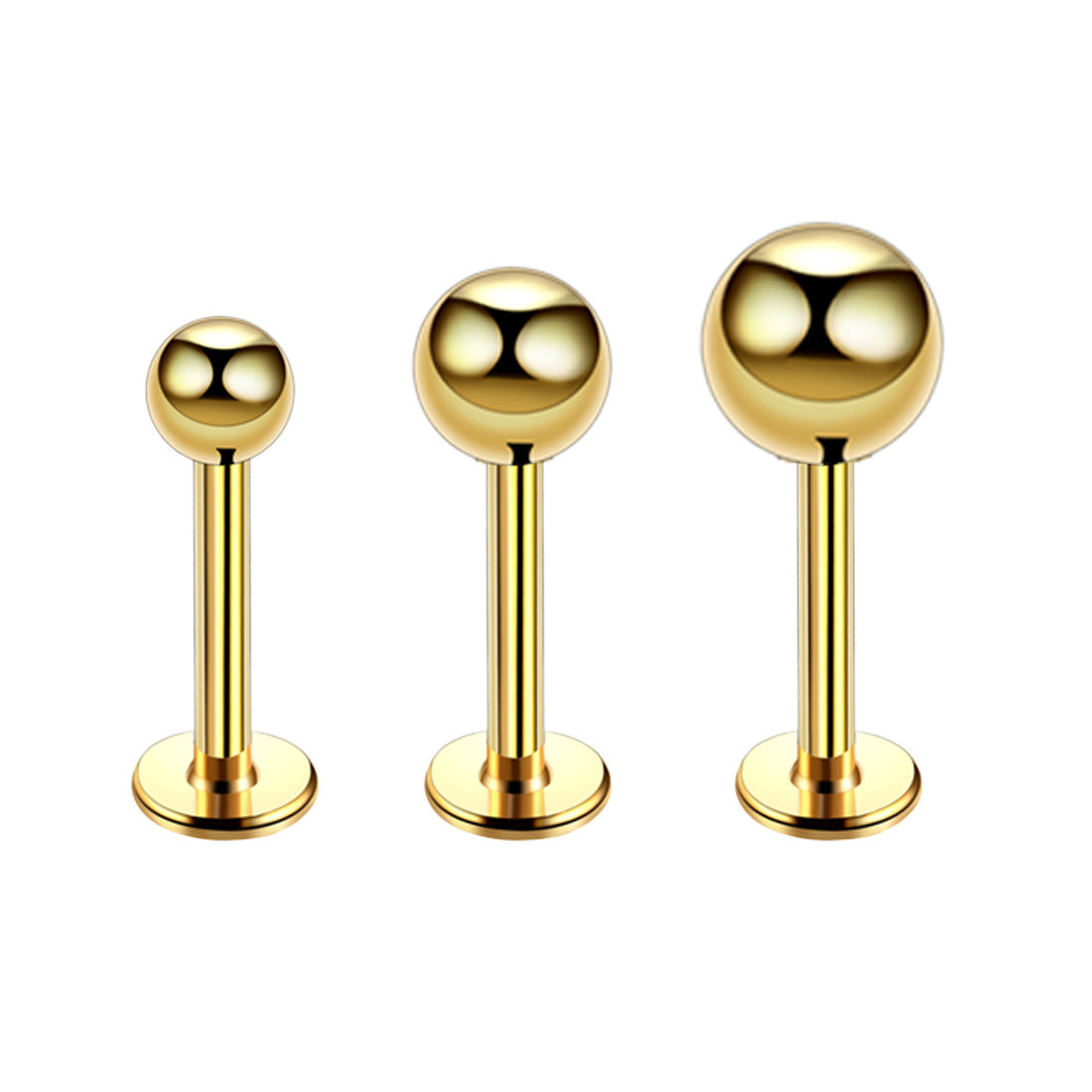 Fashion Round Stainless Steel Plating Lip Stud