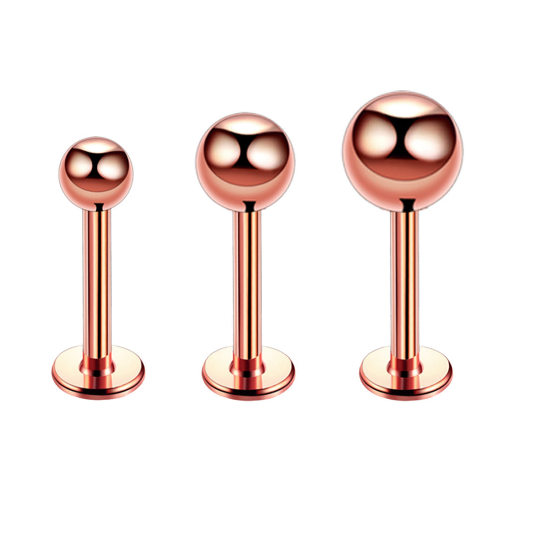 Fashion Round Stainless Steel Plating Lip Stud