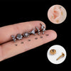 1 Piece Fashion Geometric Flower Inlaid Zircon Titanium Ear Studs