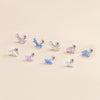 1 Piece Fashion Crown Rectangle Titanium Inlay Gem Ear Studs