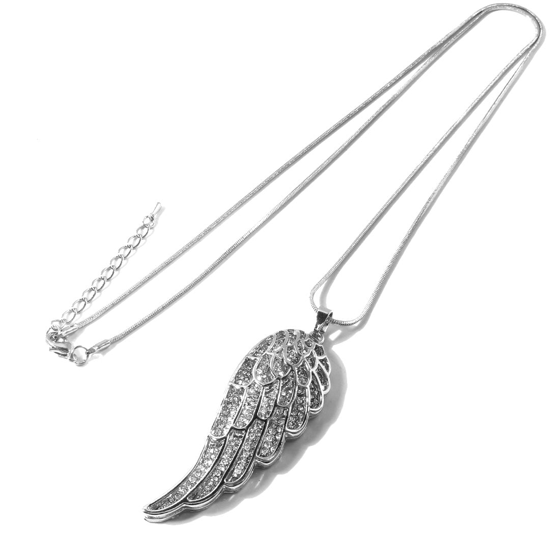 1 Piece Fashion Wings Stainless Steel Plating Rhinestones Pendant Necklace