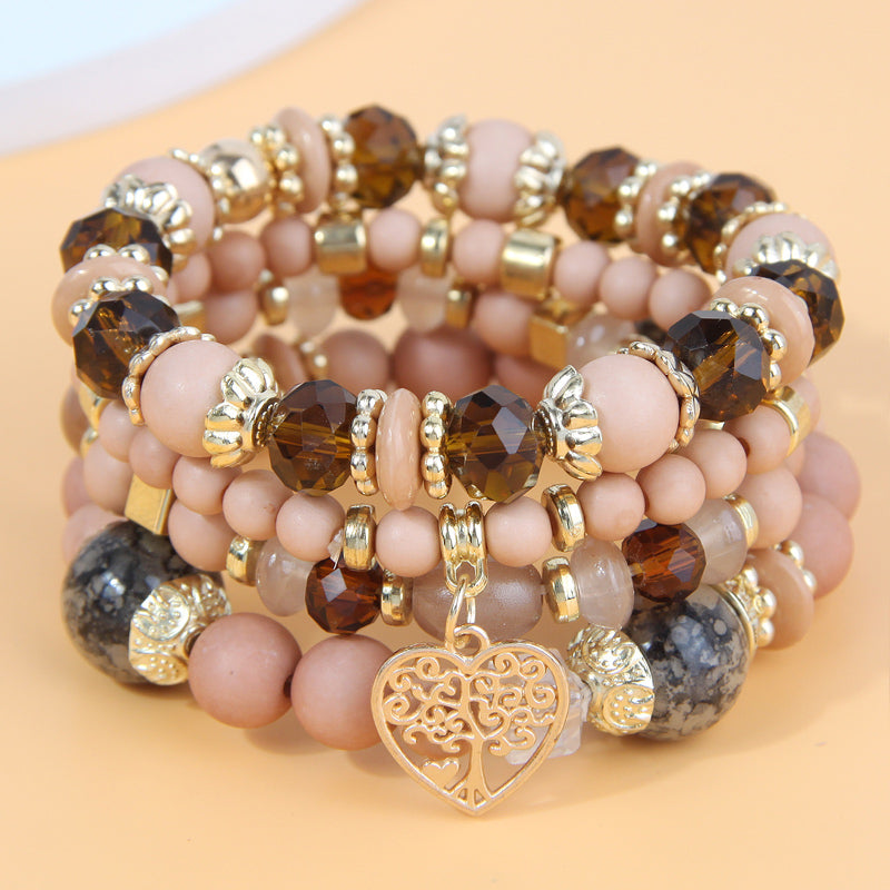 1 Piece Fashion Tree Alloy Glass Beaded Hollow Out Women's Bracelets