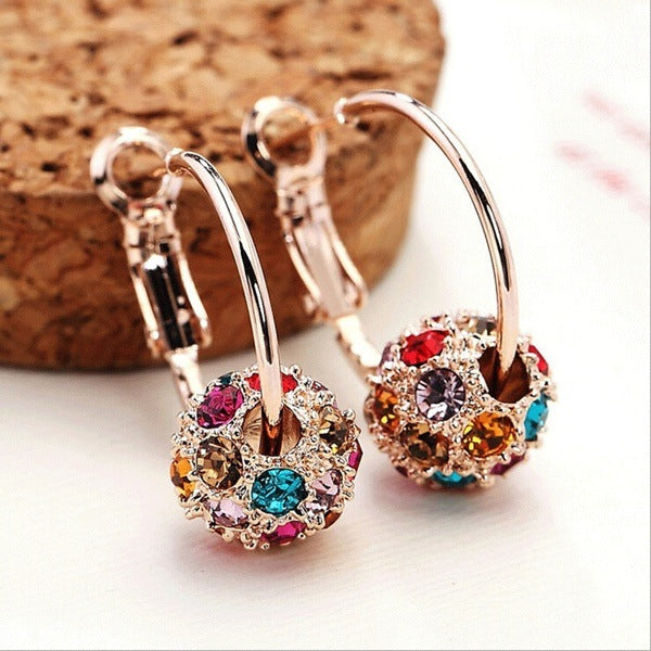 1 Pair Fashion Geometric Alloy Plating Artificial Gemstones Women's Earrings