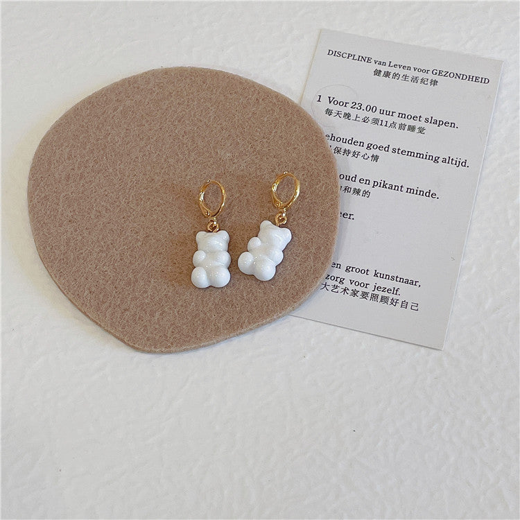 Cute Fashion Bear Bear Plastic Resin Resin Earrings