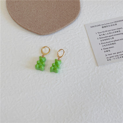 Cute Fashion Bear Bear Plastic Resin Resin Earrings