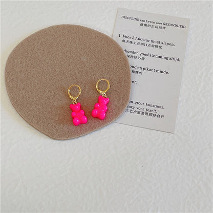 Cute Fashion Bear Bear Plastic Resin Resin Earrings