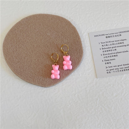 Cute Fashion Bear Bear Plastic Resin Resin Earrings