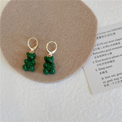 Cute Fashion Bear Bear Plastic Resin Resin Earrings