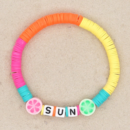 1 Piece Simple Style Letter Soft Clay Unisex Bracelets