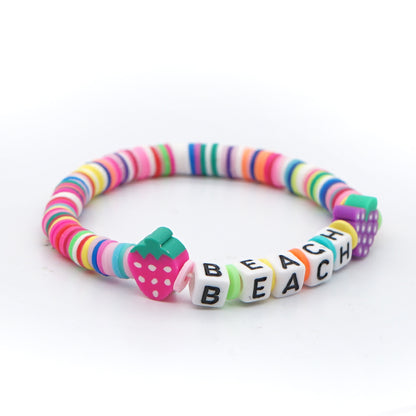 1 Piece Simple Style Letter Soft Clay Unisex Bracelets