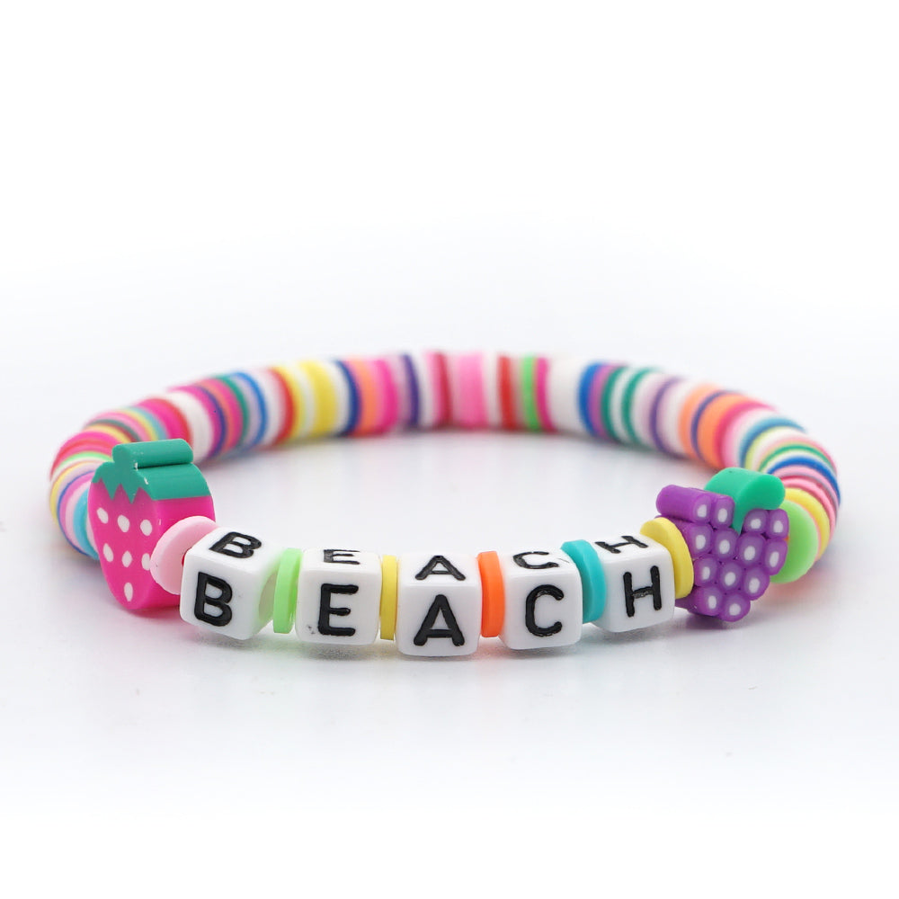 1 Piece Simple Style Letter Soft Clay Unisex Bracelets