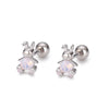 1 Pair Cute Rabbit Sterling Silver Inlay Rhinestones Ear Studs