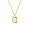Fashion Oval Stainless Steel Plating Shell 18k Gold Plated Pendant Necklace
