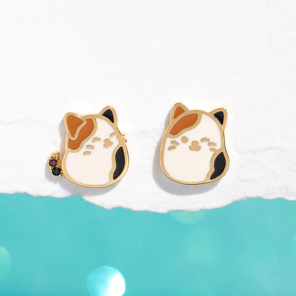 1 Pair Cartoon Style Cartoon Character Metal Enamel Women's Ear Studs