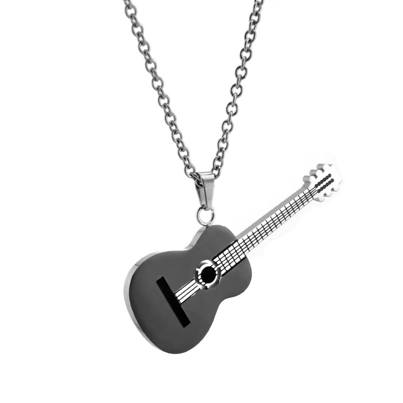 1 Piece Fashion Guitar Titanium Steel Plating Necklace