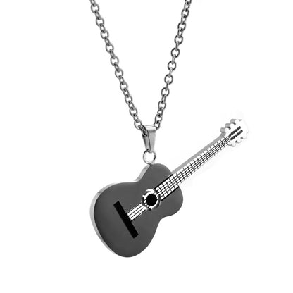 1 Piece Fashion Guitar Titanium Steel Plating Necklace