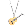 1 Piece Fashion Guitar Titanium Steel Plating Necklace