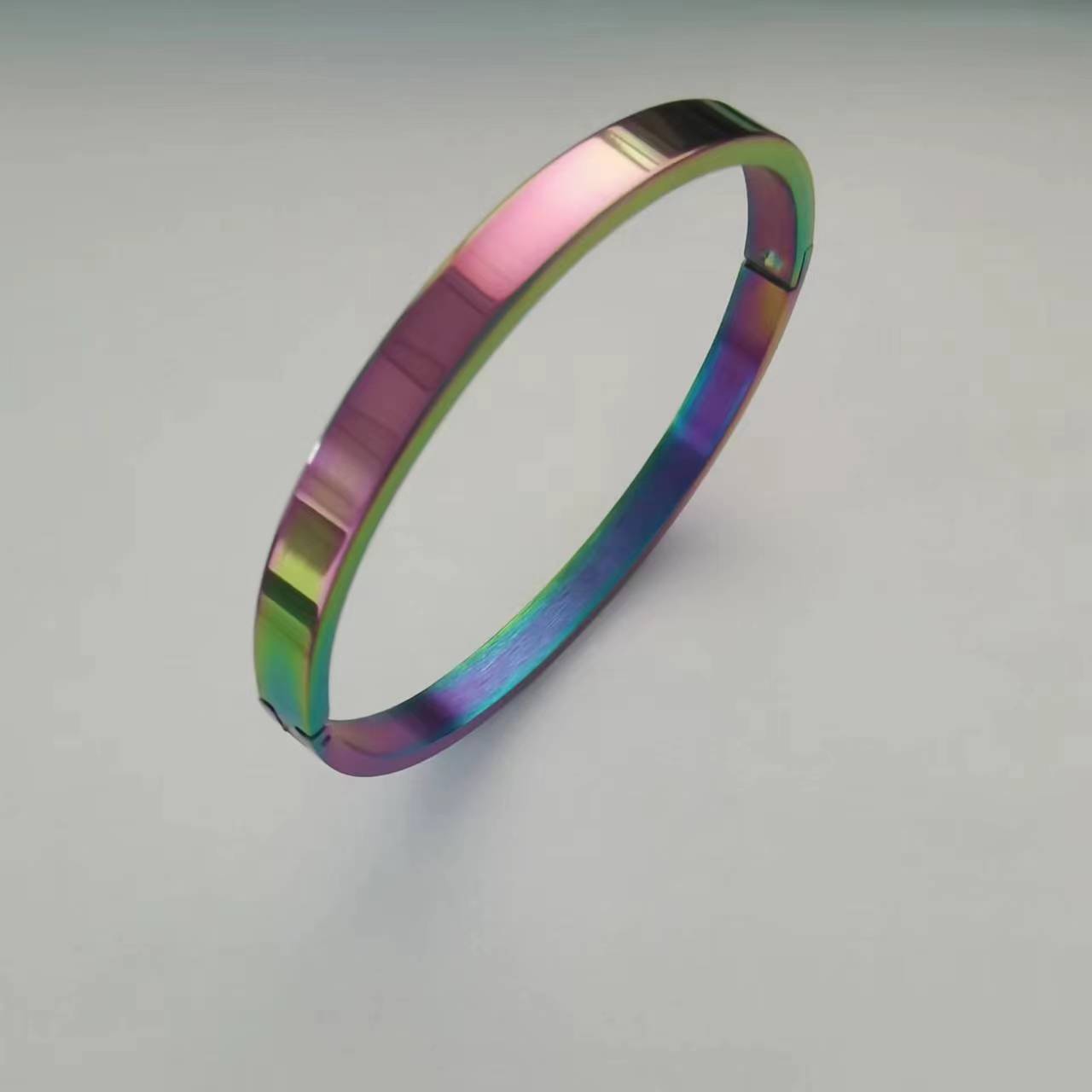 Simple Style Geometric Solid Color Stainless Steel Bangle Stainless Steel Bracelets