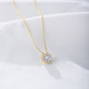 Fashion Round Sterling Silver Plating Zircon Pendant Necklace