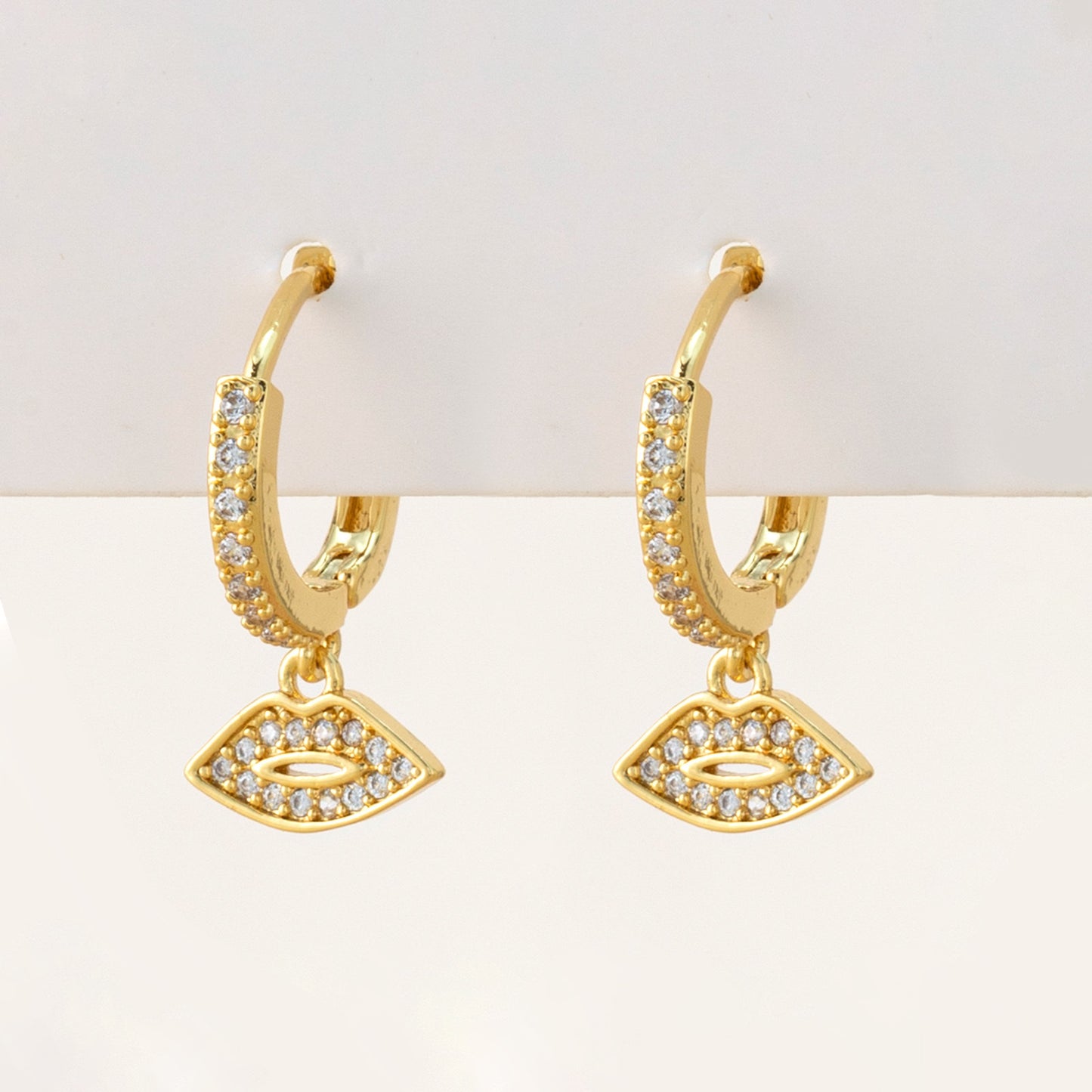 1 Pair Fashion Geometric Plating Copper Zircon Drop Earrings