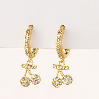 1 Pair Fashion Geometric Plating Copper Zircon Drop Earrings