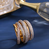 1 Piece Fashion Geometric Copper Inlay Zircon Rings