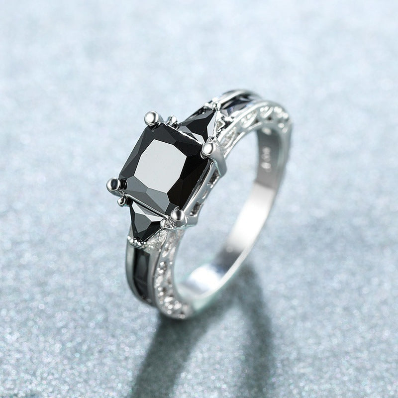 1 Piece Simple Style Square Alloy Inlay Rhinestones Women's Rings