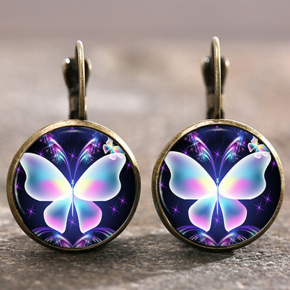 1 Pair Fashion Moon Dragonfly Butterfly Alloy Plating Women's Earrings