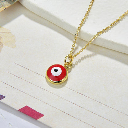 Fashion Devil's Eye Copper Enamel Pendant Necklace