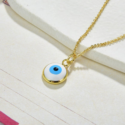 Fashion Devil's Eye Copper Enamel Pendant Necklace