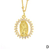 Fashion Saint Copper Plating Zircon Pendant Necklace