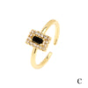 Fashion Geometric Copper Plating Zircon Open Ring