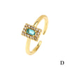 Fashion Geometric Copper Plating Zircon Open Ring