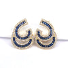 1 Pair Retro C Shape Plating Inlay Copper Zircon Gold Plated Ear Studs