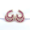 1 Pair Retro C Shape Plating Inlay Copper Zircon Gold Plated Ear Studs