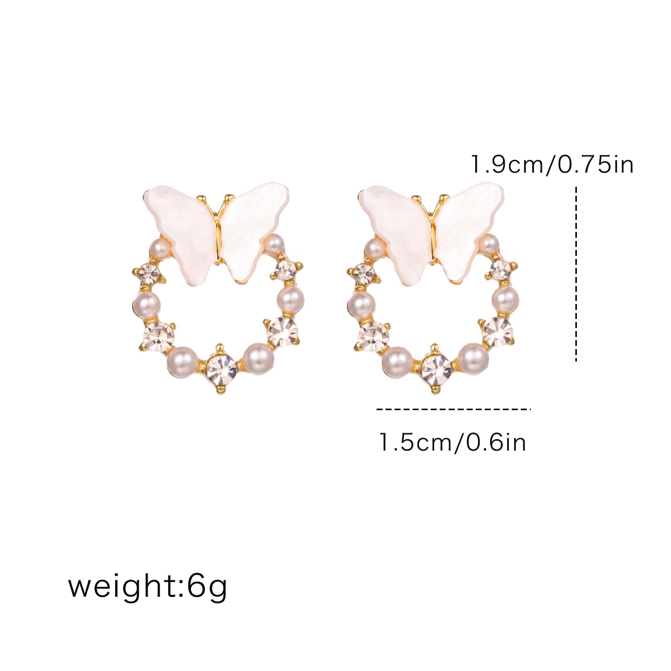 1 Pair Simple Style Pearl Alloy Inlay Zircon Women's Ear Studs