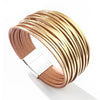 Casual Hawaiian Tropical Solid Color Pu Leather Alloy Women's Wristband Bangle